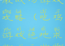 手机吃鸡刺激战场游戏攻略(吃鸡游戏绝地求生刺激战场)