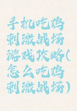 手机吃鸡刺激战场游戏攻略(怎么吃鸡刺激战场)