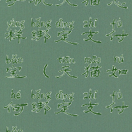 手机天猫怎样绑定支付宝(天猫如何绑定支付宝)