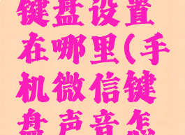 手机微信键盘设置在哪里(手机微信键盘声音怎么设置)
