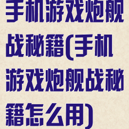 手机游戏炮舰战秘籍(手机游戏炮舰战秘籍怎么用)