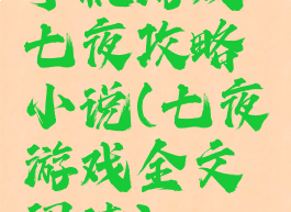 手机游戏七夜攻略小说(七夜游戏全文阅读)