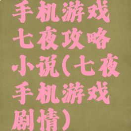 手机游戏七夜攻略小说(七夜手机游戏剧情)