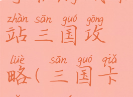 手机游戏卡站三国攻略(三国卡怎么玩)