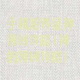 手机游戏征神领域攻略(神的领域攻略)