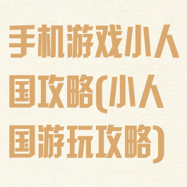 手机游戏小人国攻略(小人国游玩攻略)