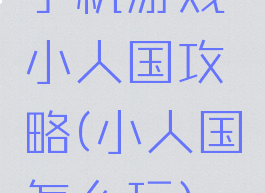 手机游戏小人国攻略(小人国怎么玩)