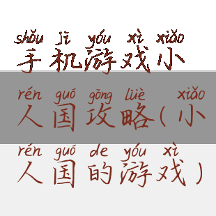 手机游戏小人国攻略(小人国的游戏)