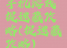 手机游戏捉迷藏攻略(捉迷藏攻略)