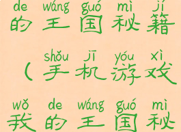 手机游戏我的王国秘籍(手机游戏我的王国秘籍在哪)