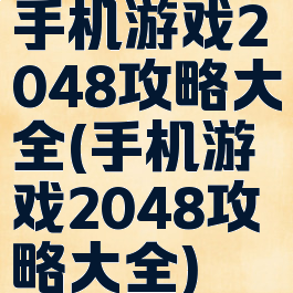 手机游戏2048攻略大全(手机游戏2048攻略大全)