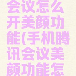 手机腾讯会议怎么开美颜功能(手机腾讯会议美颜功能怎么用)