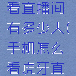 手机虎牙直播怎么看直播间有多少人(手机怎么看虎牙直播真实人数)