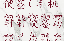 手机钉钉便签(手机钉钉便签功能如何贴到手机桌面)