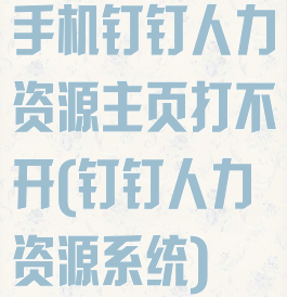 手机钉钉人力资源主页打不开(钉钉人力资源系统)