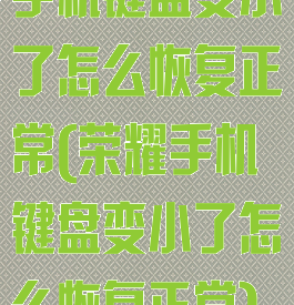 手机键盘变小了怎么恢复正常(荣耀手机键盘变小了怎么恢复正常)