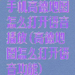 手机高德地图怎么打开语音播放(高德地图怎么打开语音功能)