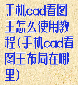 手机cad看图王怎么使用教程(手机cad看图王布局在哪里)