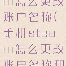 手机steam怎么更改账户名称(手机steam怎么更改账户名称和密码)