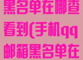 手机qq邮箱黑名单在哪查看到(手机qq邮箱黑名单在哪查看到呢)