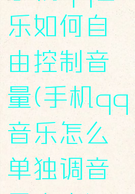 手机qq音乐如何自由控制音量(手机qq音乐怎么单独调音量大小)