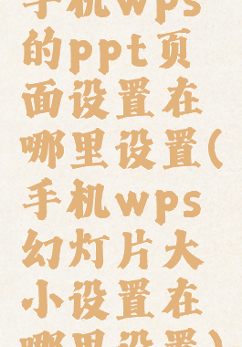 手机wps的ppt页面设置在哪里设置(手机wps幻灯片大小设置在哪里设置)