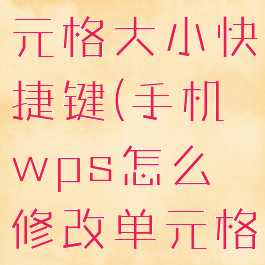 手机wps怎么修改单元格大小快捷键(手机wps怎么修改单元格大小快捷键)