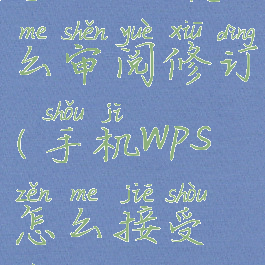 手机wps怎么审阅修订(手机wps怎么接受修订)
