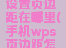 手机wps设置页边距在哪里(手机wps页边距怎么设置)