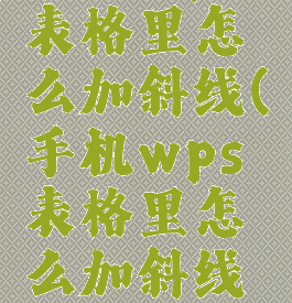 手机wps表格里怎么加斜线(手机wps表格里怎么加斜线和虚线)