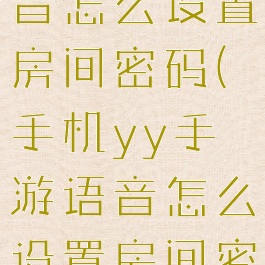 手机yy语音怎么设置房间密码(手机yy手游语音怎么设置房间密码)