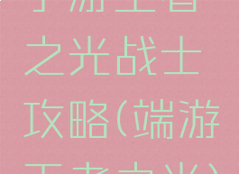 手游王者之光战士攻略(端游王者之光)