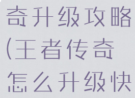 手游王者传奇升级攻略(王者传奇怎么升级快)
