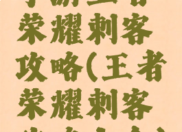 手游王者荣耀刺客攻略(王者荣耀刺客攻略大全)