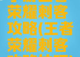 手游王者荣耀刺客攻略(王者荣耀刺客攻略技巧)