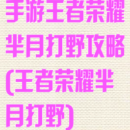 手游王者荣耀芈月打野攻略(王者荣耀芈月打野)