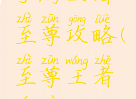 手游王者至尊攻略(至尊王者游戏)