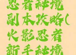 手游火影忍者秘境副本攻略(火影忍者新手秘境攻略)