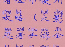 手游火影忍者金币使用攻略(火影忍者手游金币获取攻略)