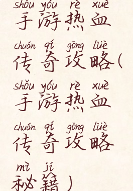 手游热血传奇攻略(手游热血传奇攻略秘籍)