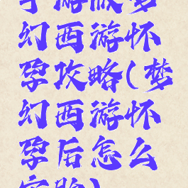 手游版梦幻西游怀孕攻略(梦幻西游怀孕后怎么安胎)