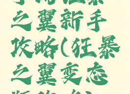 手游狂暴之翼新手攻略(狂暴之翼变态版攻略)