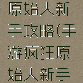 手游疯狂原始人新手攻略(手游疯狂原始人新手攻略大全)