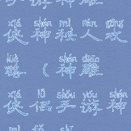 手游神雕侠神秘人攻略(神雕侠侣手游神秘法师)