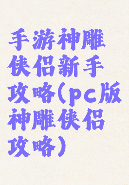 手游神雕侠侣新手攻略(pc版神雕侠侣攻略)