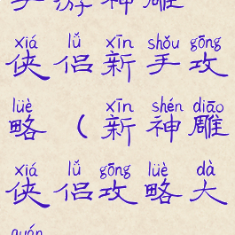 手游神雕侠侣新手攻略(新神雕侠侣攻略大全)