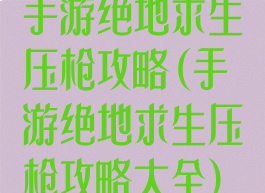 手游绝地求生压枪攻略(手游绝地求生压枪攻略大全)