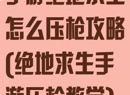 手游绝地求生怎么压枪攻略(绝地求生手游压枪教学)