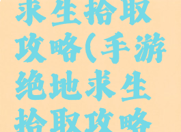 手游绝地求生拾取攻略(手游绝地求生拾取攻略视频)