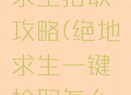 手游绝地求生拾取攻略(绝地求生一键拾取怎么弄)